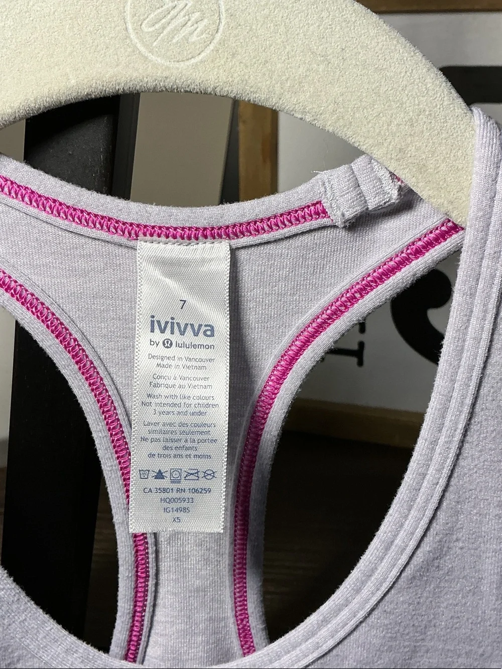 Ivivva Light Lavender Racerback Tank Size 7